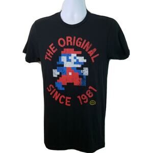 Nintendo The Original Super Mario Bros Since 1981 Black Tshirt Size Medium